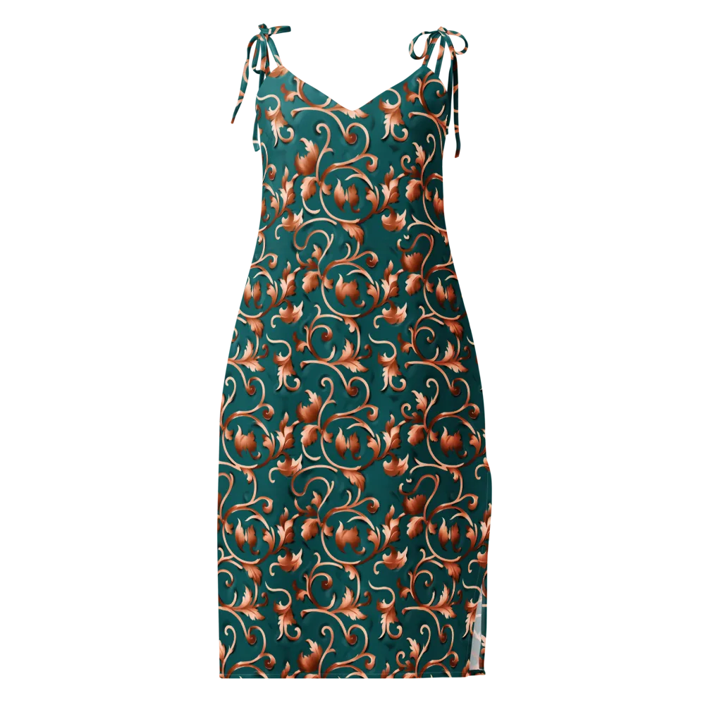 Copper Arabesque on Slip Dress — Front