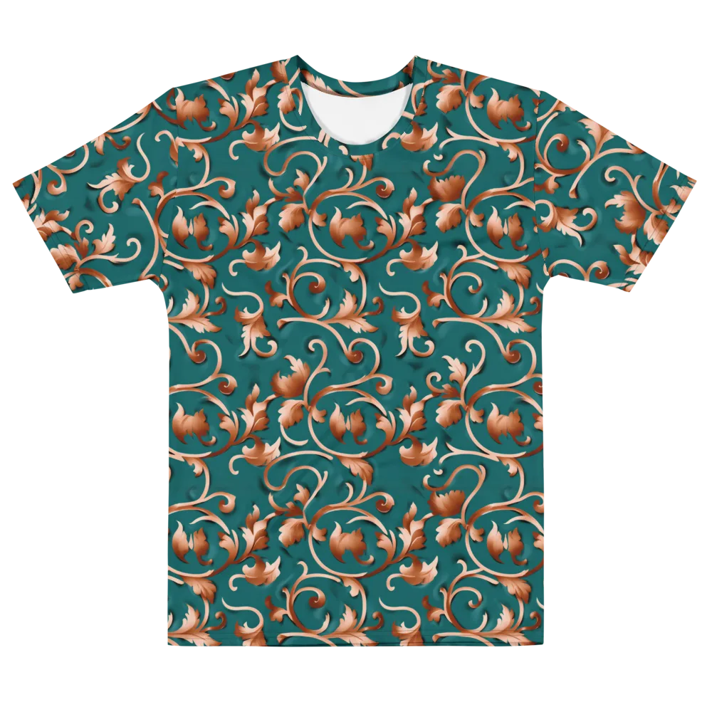Copper Arabesque on Men's Cotton Crew Neck T-Shirt — Front