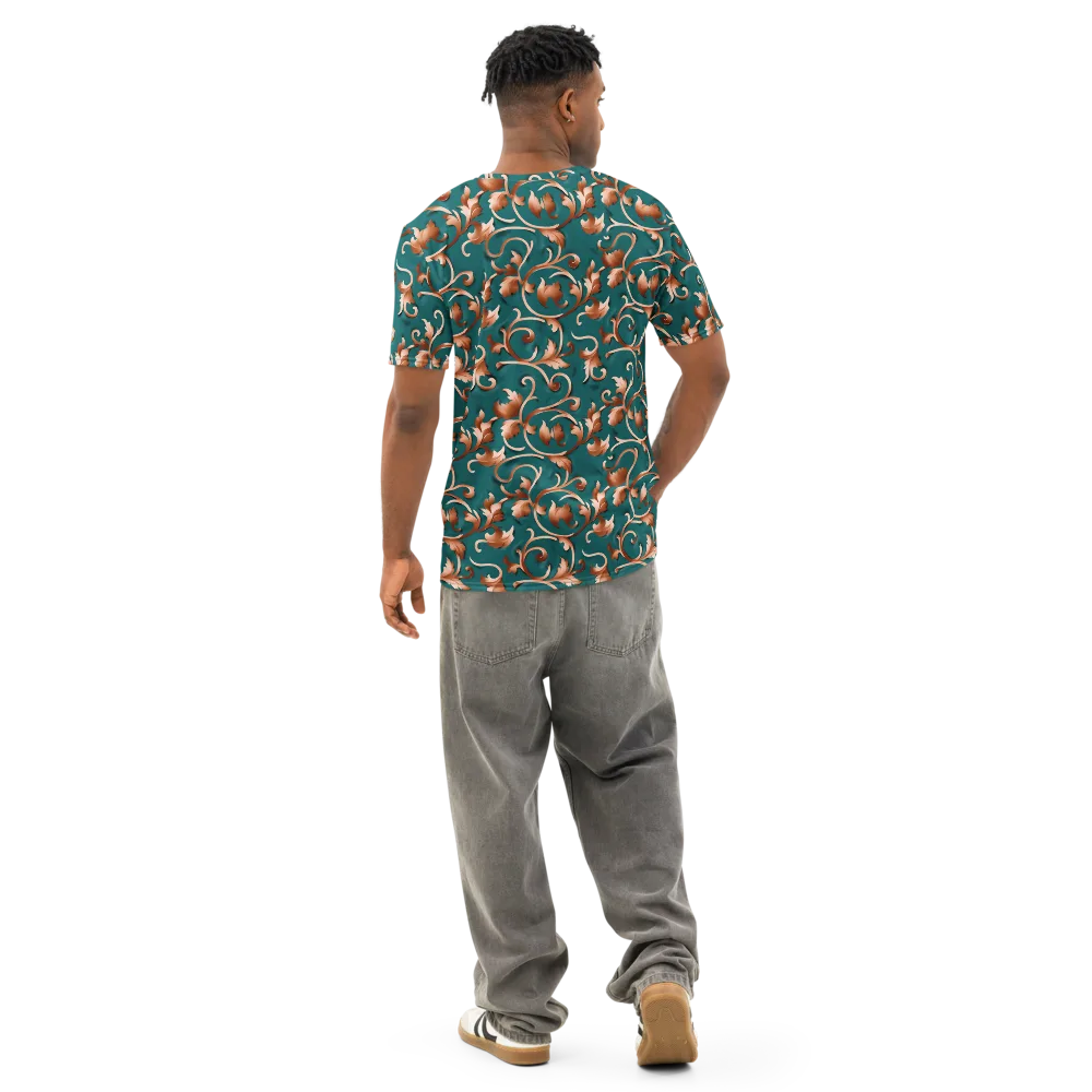 Copper Arabesque on Men's Cotton Crew Neck T-Shirt — Back