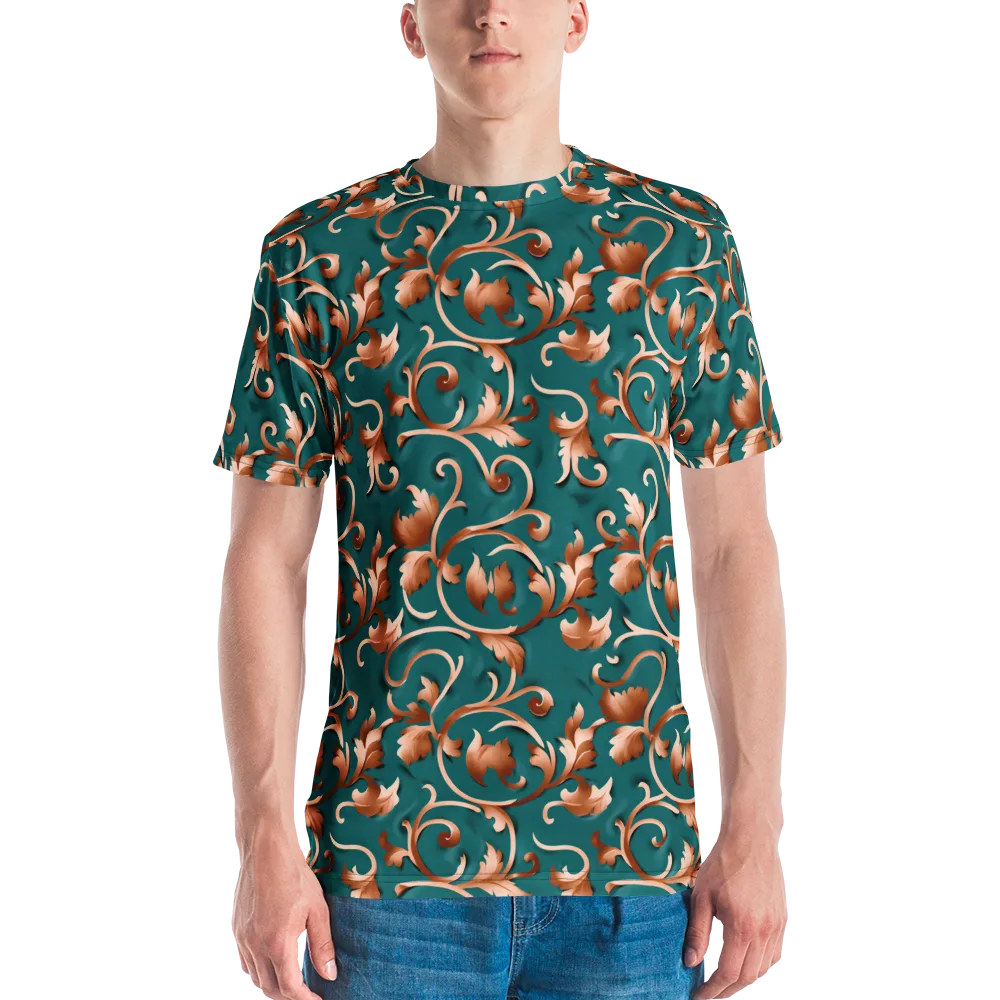 Copper Arabesque on Men's Crew Neck T-Shirt — Front