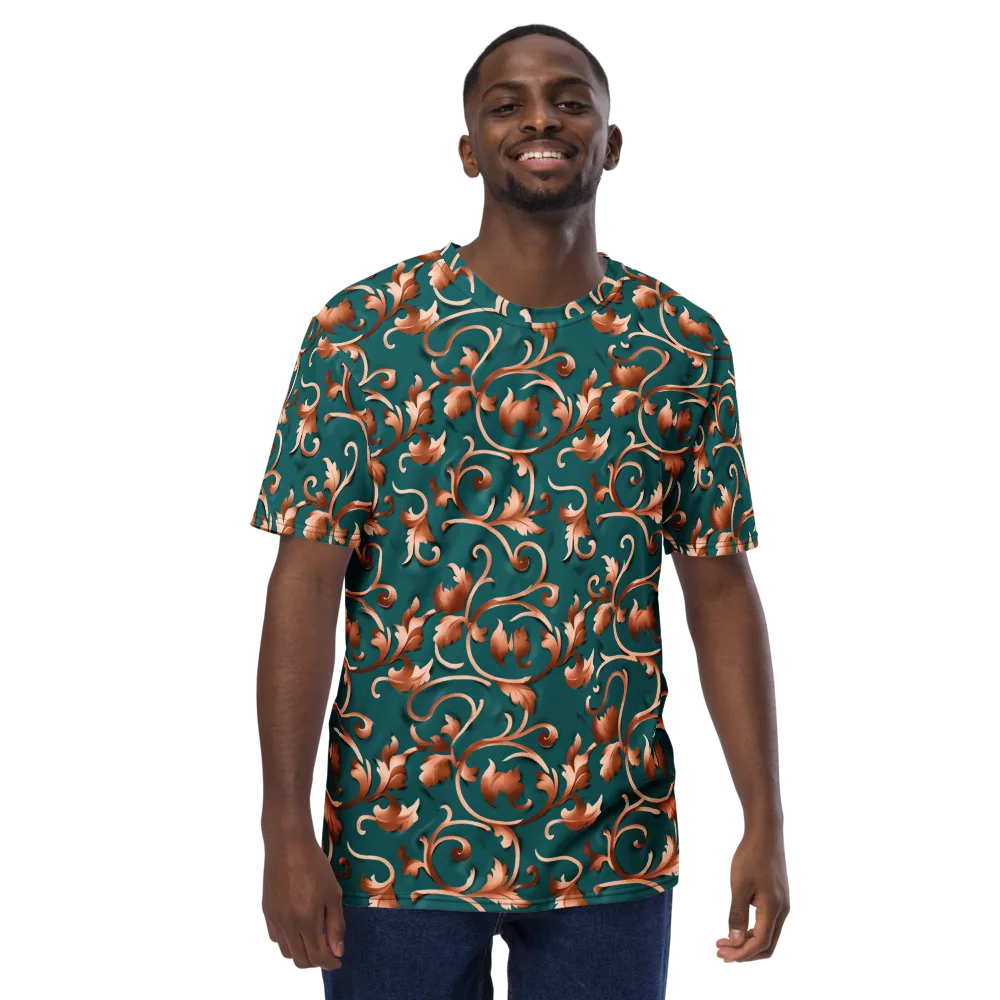 Copper Arabesque on Men's Crew Neck T-Shirt — Front