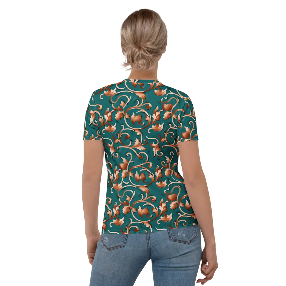 Copper Arabesque on Women's Crew Neck T-Shirt — Back