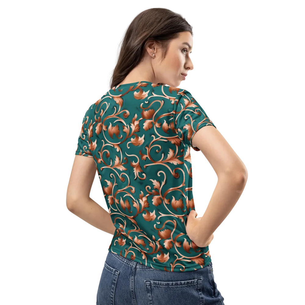 Copper Arabesque on Women's Crew Neck T-Shirt — Back