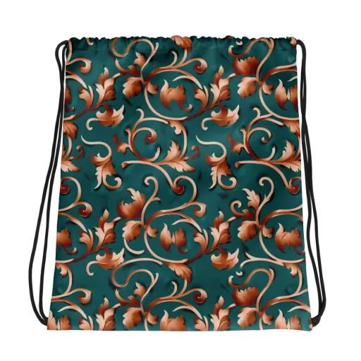 Copper Arabesque on a Drawstring Bag