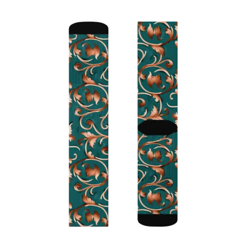 Copper Arabesque on a Socks