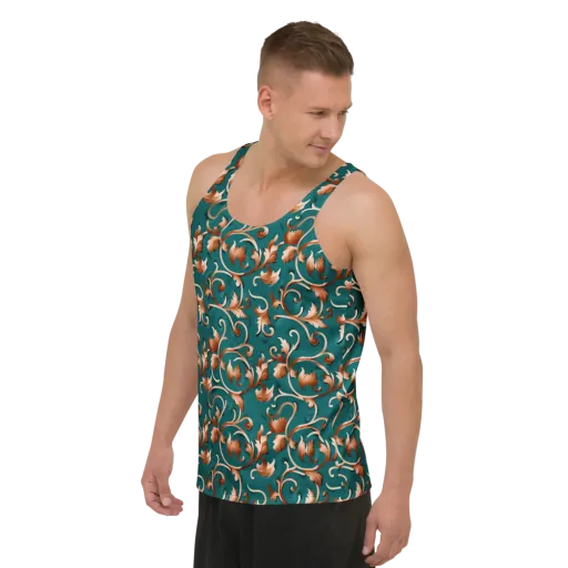 Copper Arabesque on a Men's Tank Top