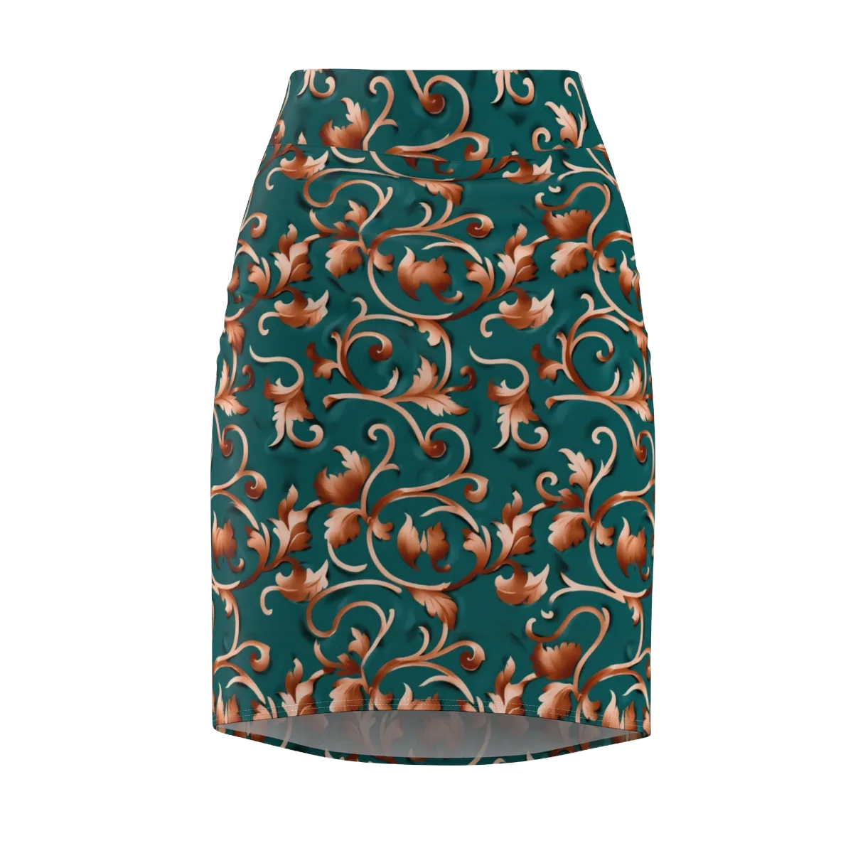 Copper Arabesque on Pencil Skirt — Front