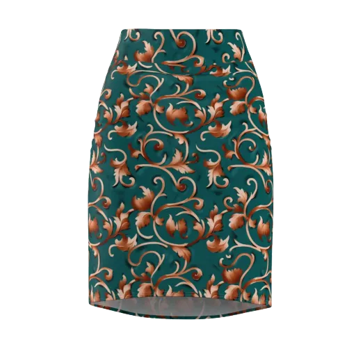 Copper Arabesque on a Pencil Skirt