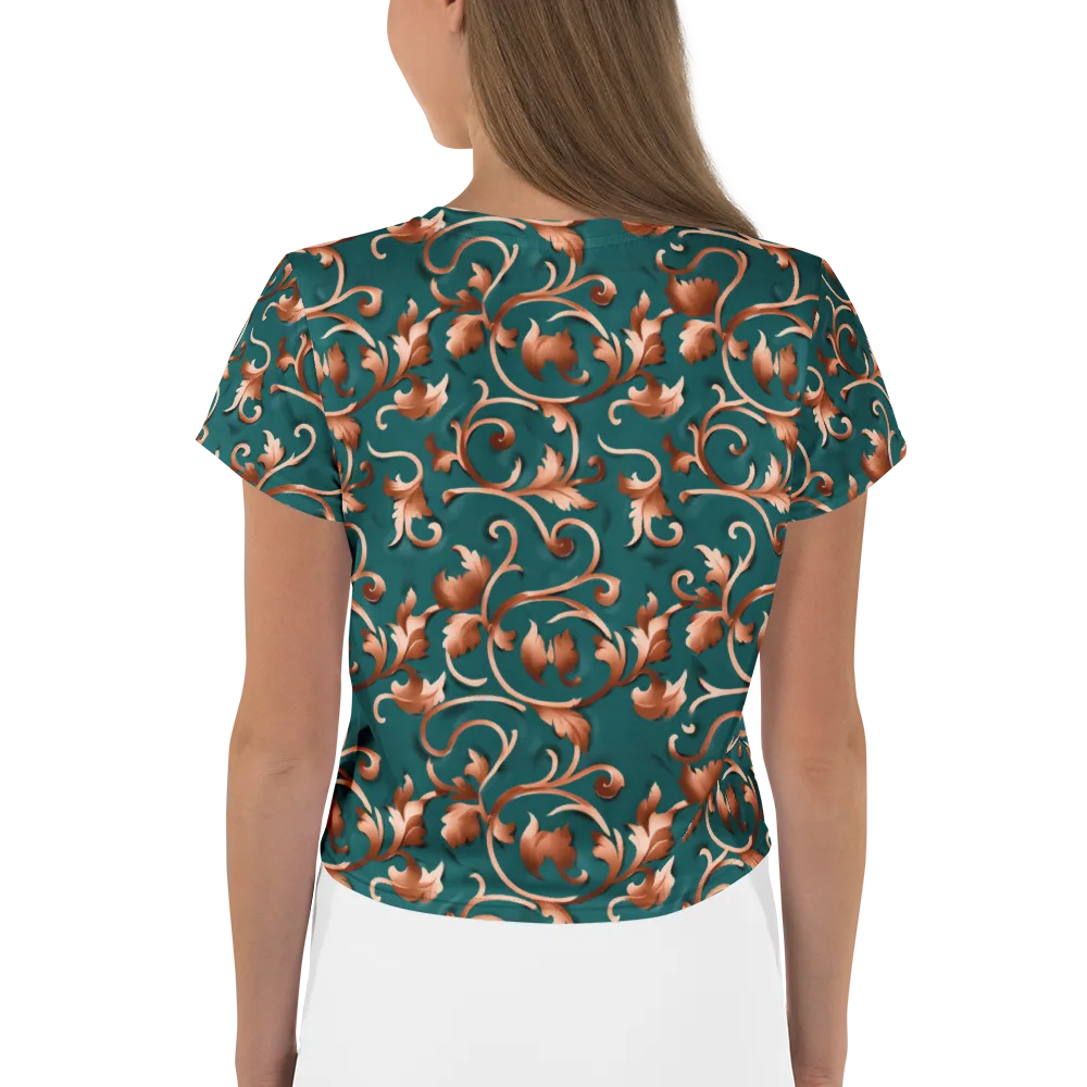 Copper Arabesque on Crop Tee — Back