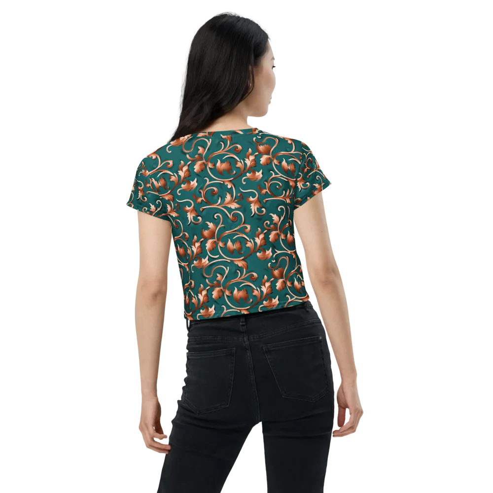 Copper Arabesque on Crop Tee — Back