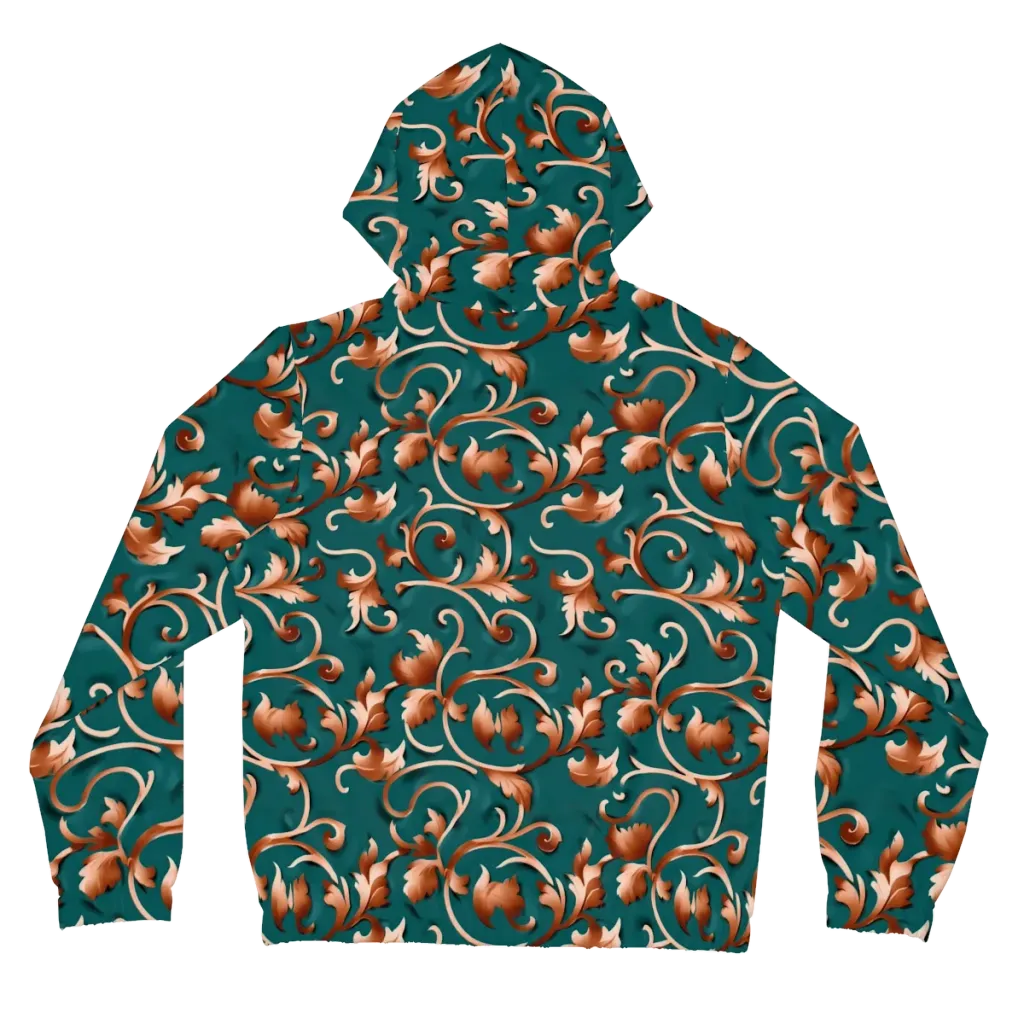 Copper Arabesque on Women's Full-Zip Hoodie — Back