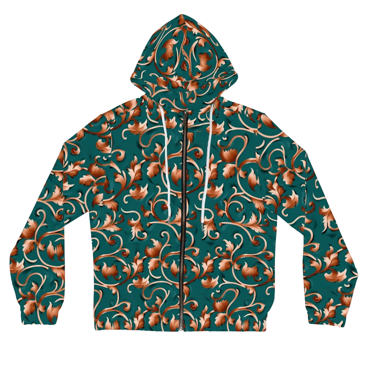 Copper Arabesque on Women's Full-Zip Hoodie — Front