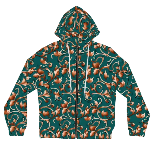 Copper Arabesque on a Women's Full-Zip Hoodie