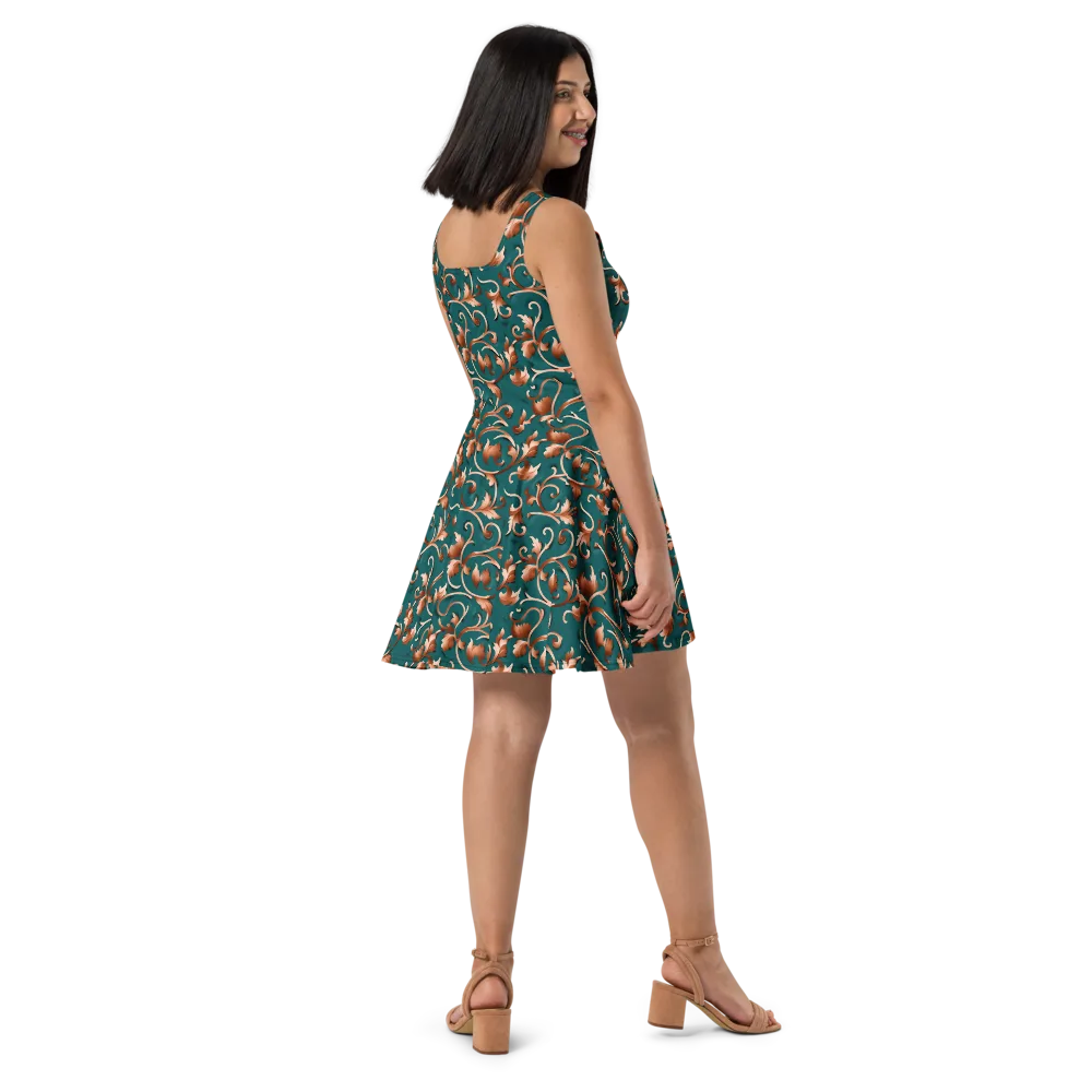 Copper Arabesque on Skater Dress — Right