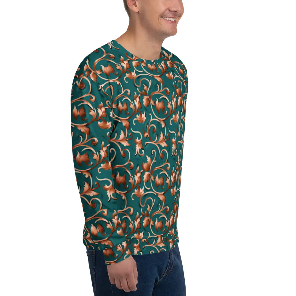Copper Arabesque on Sweatshirt — Right Front