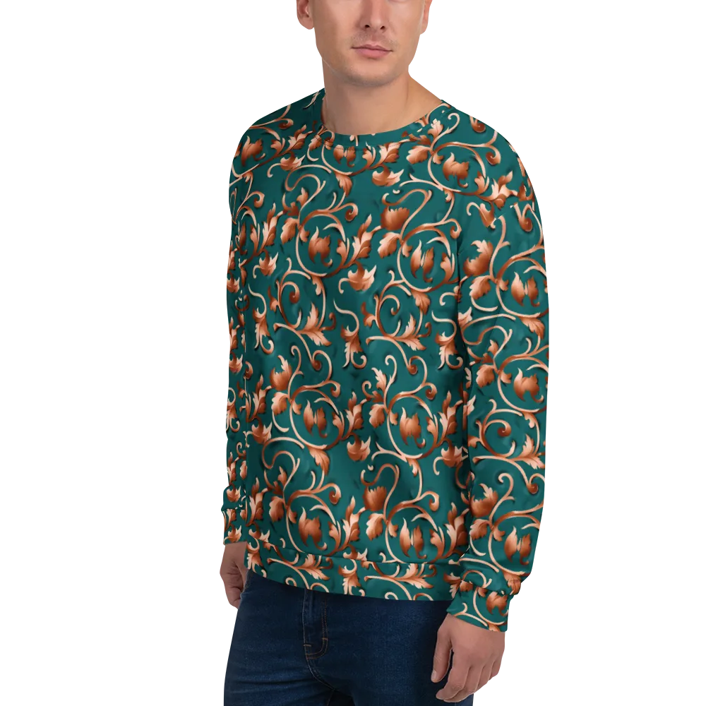 Copper Arabesque on Sweatshirt — Left Front