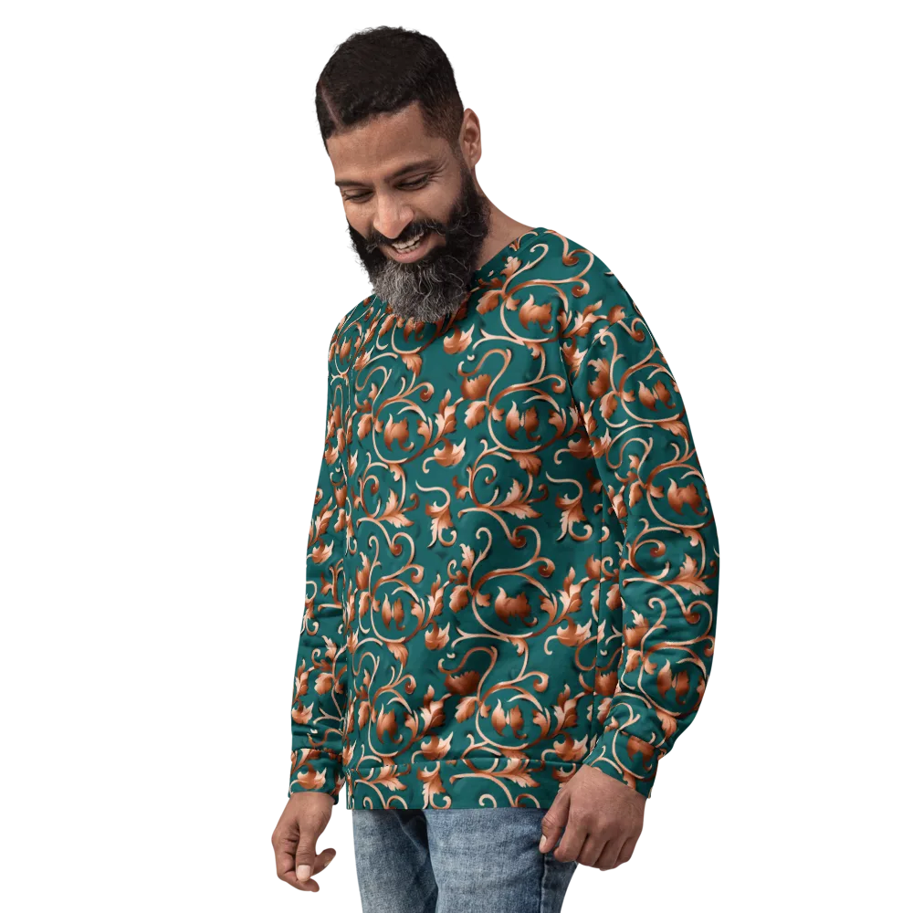 Copper Arabesque on Sweatshirt — Left Front