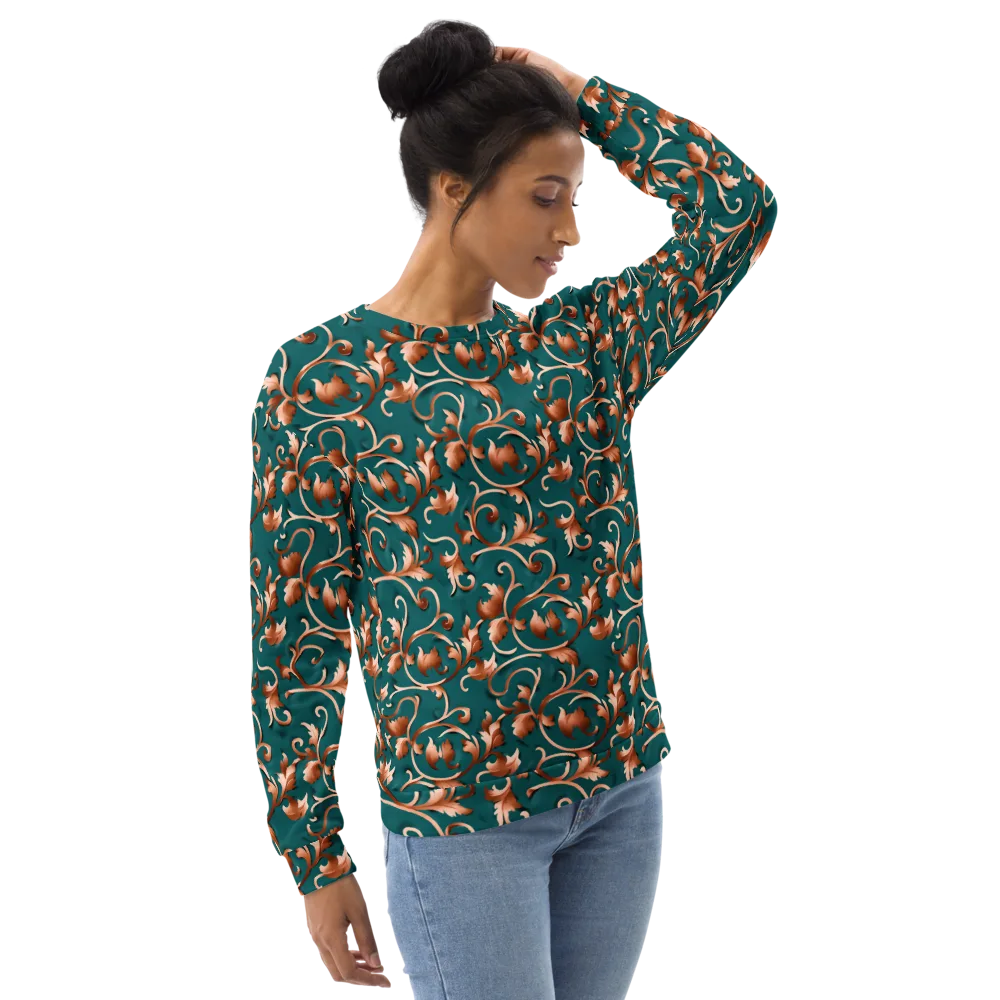 Copper Arabesque on Sweatshirt — Right Front