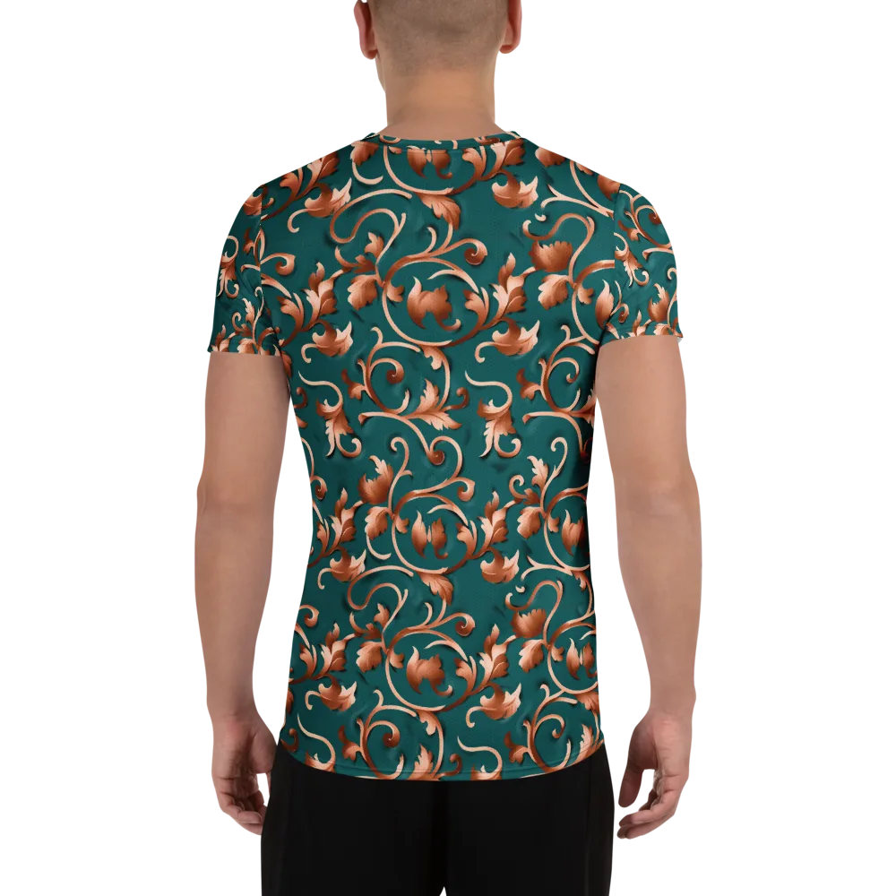 Copper Arabesque on Men's Athletic T-Shirt — Back