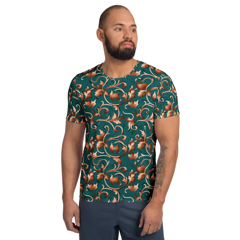 Copper Arabesque on Men's Athletic T-Shirt — Front