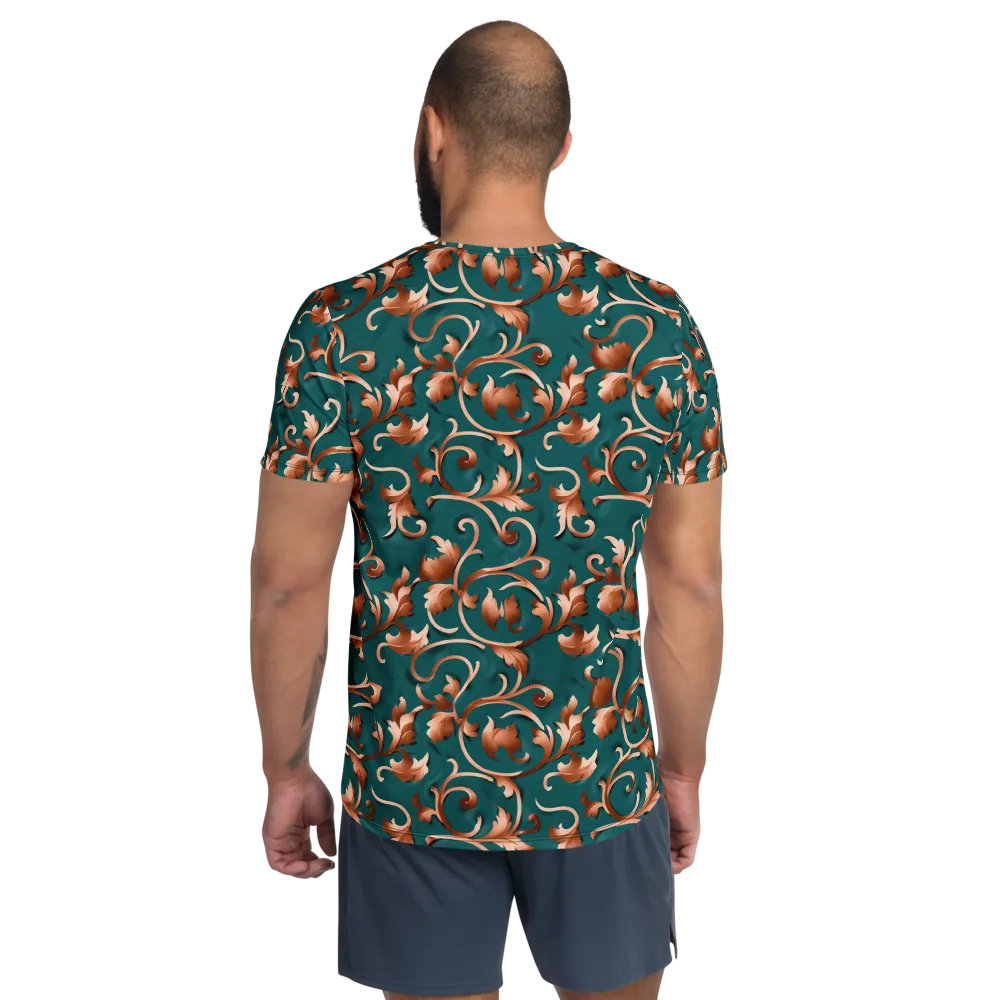 Copper Arabesque on Men's Athletic T-Shirt — Back