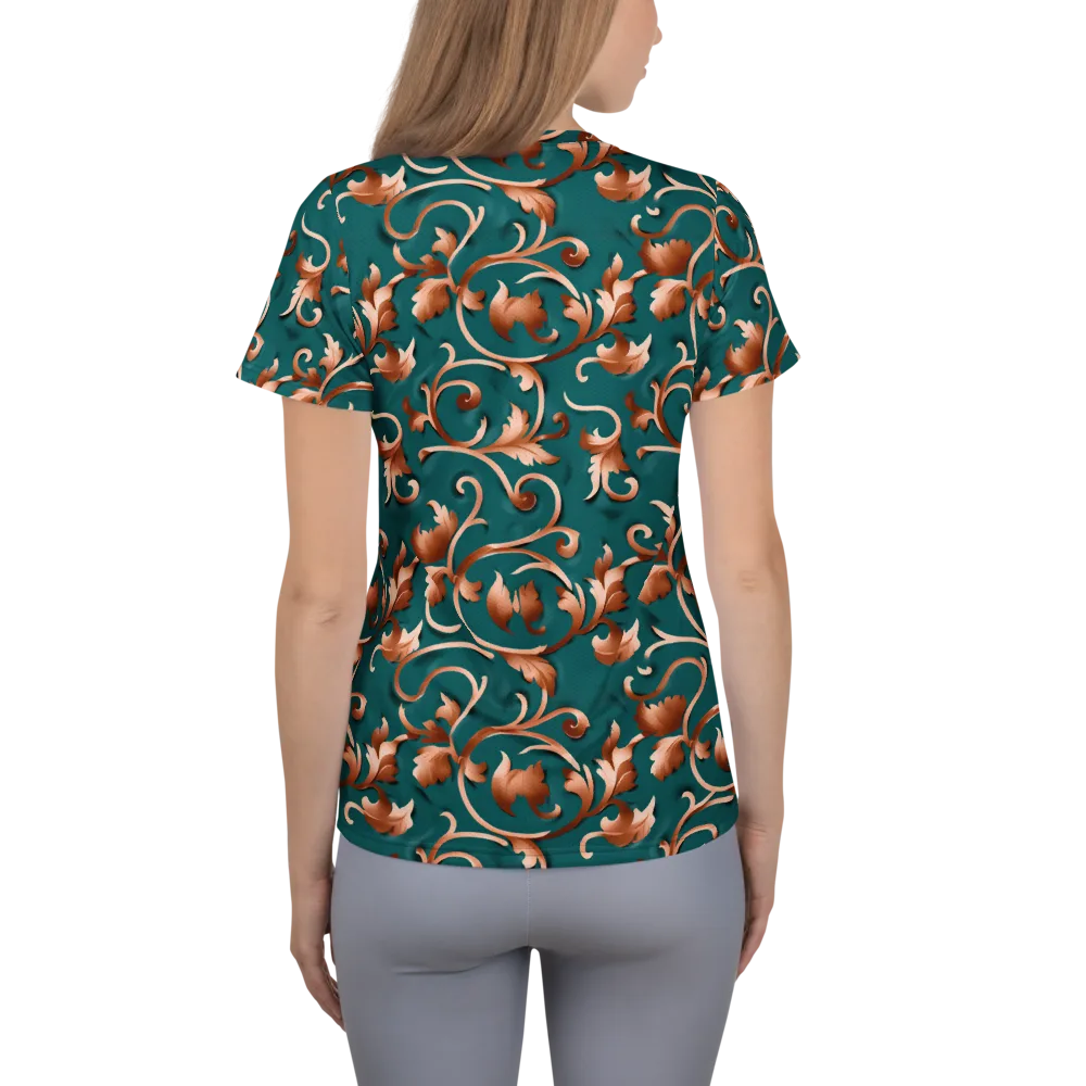 Copper Arabesque on Women's Athletic T-Shirt — Back