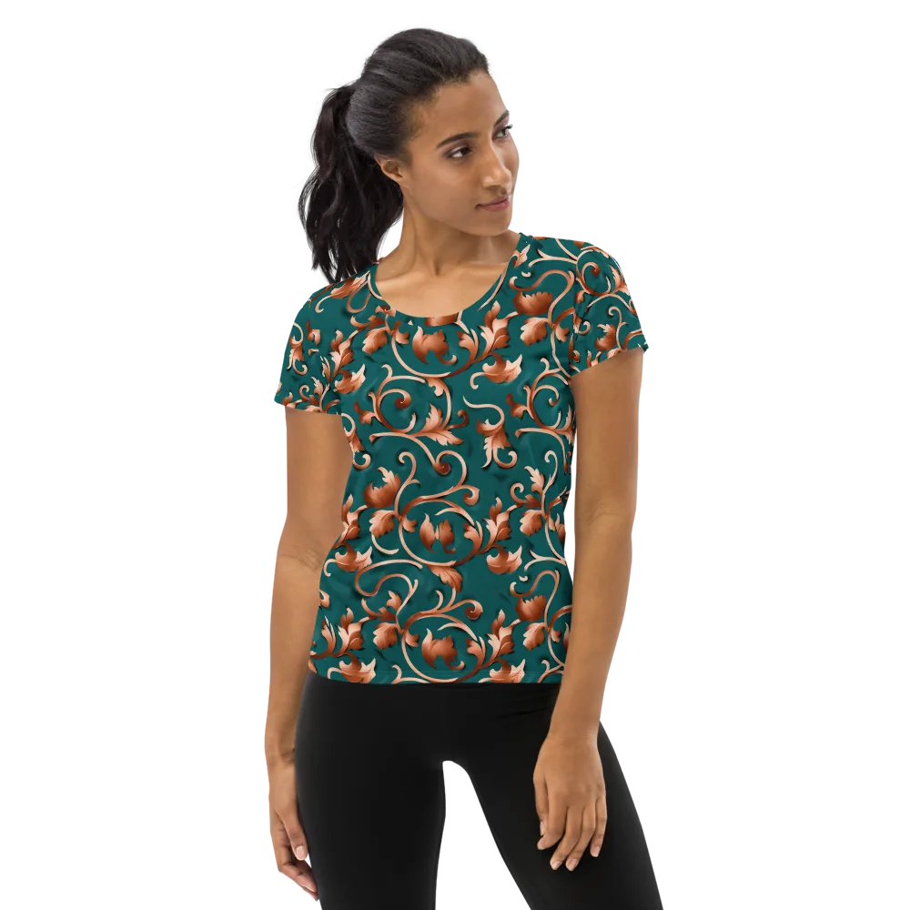 Copper Arabesque on Women's Athletic T-Shirt — Front