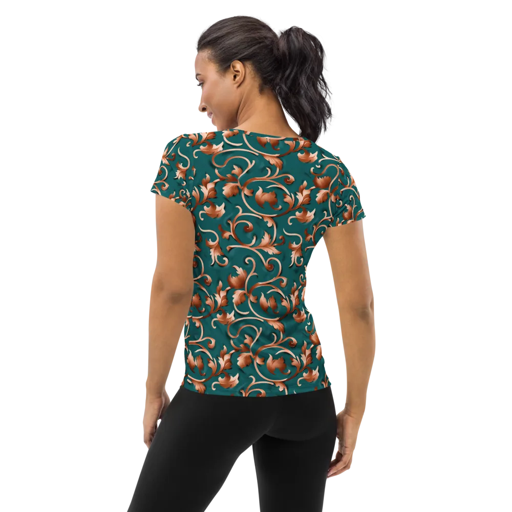 Copper Arabesque on Women's Athletic T-Shirt — Back