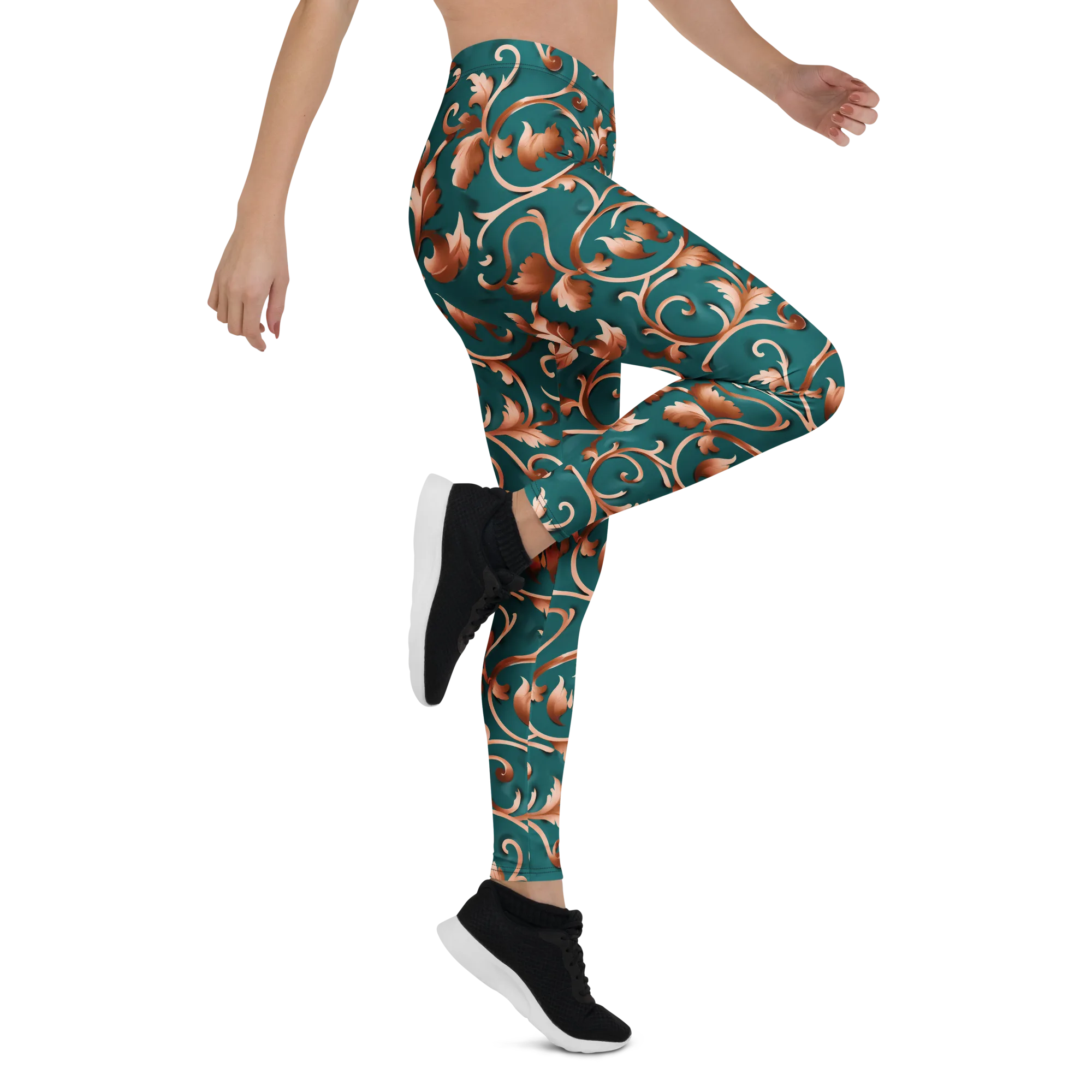 Copper Arabesque on Leggings — Right