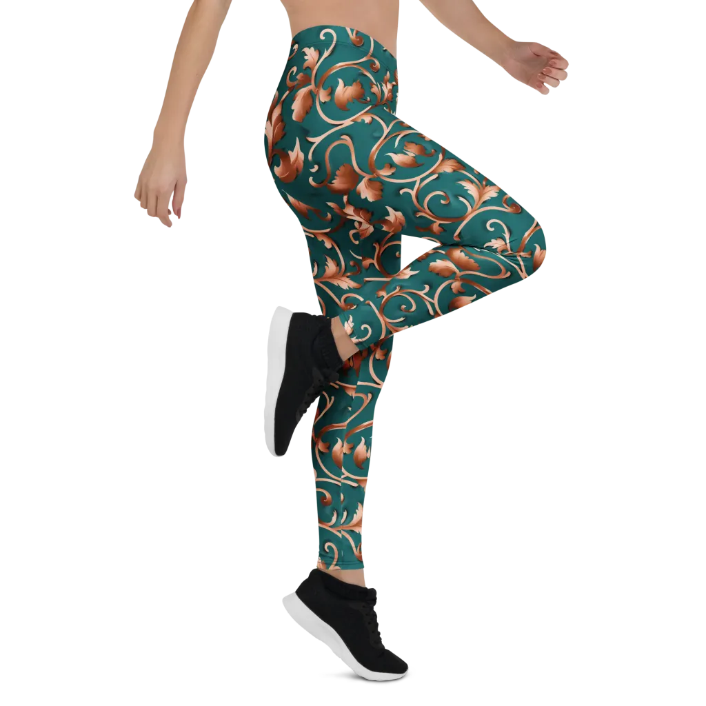 Copper Arabesque on Leggings — Right