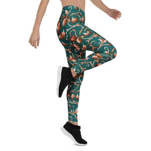 Copper Arabesque on a Leggings
