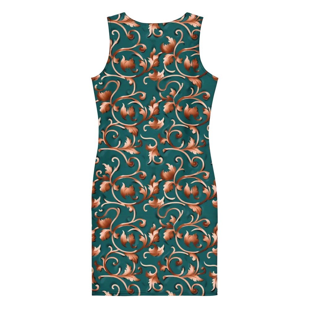 Copper Arabesque on Bodycon Dress — Back
