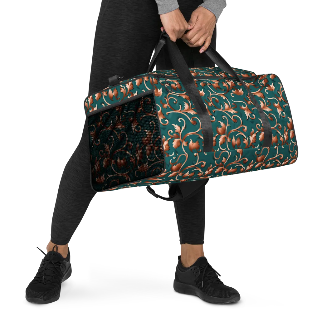 Copper Arabesque on Duffle Bag — Right Front