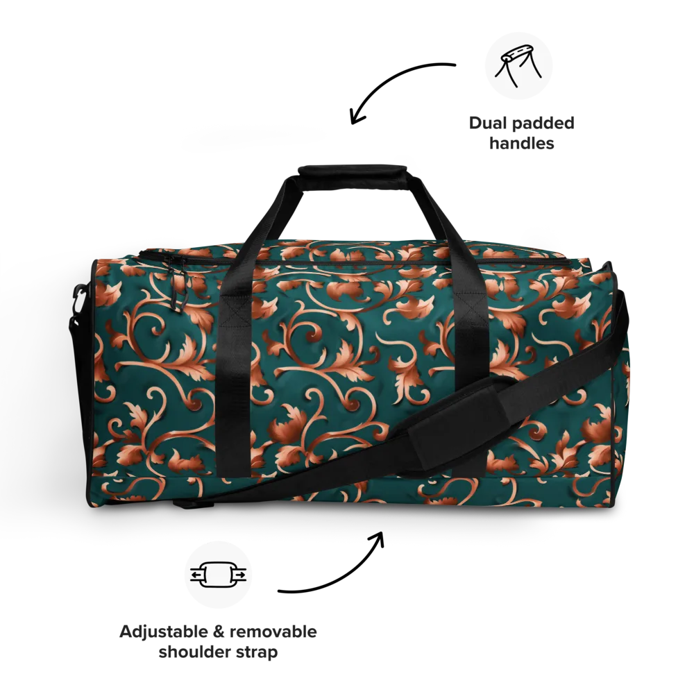 Copper Arabesque on Duffle Bag — Front