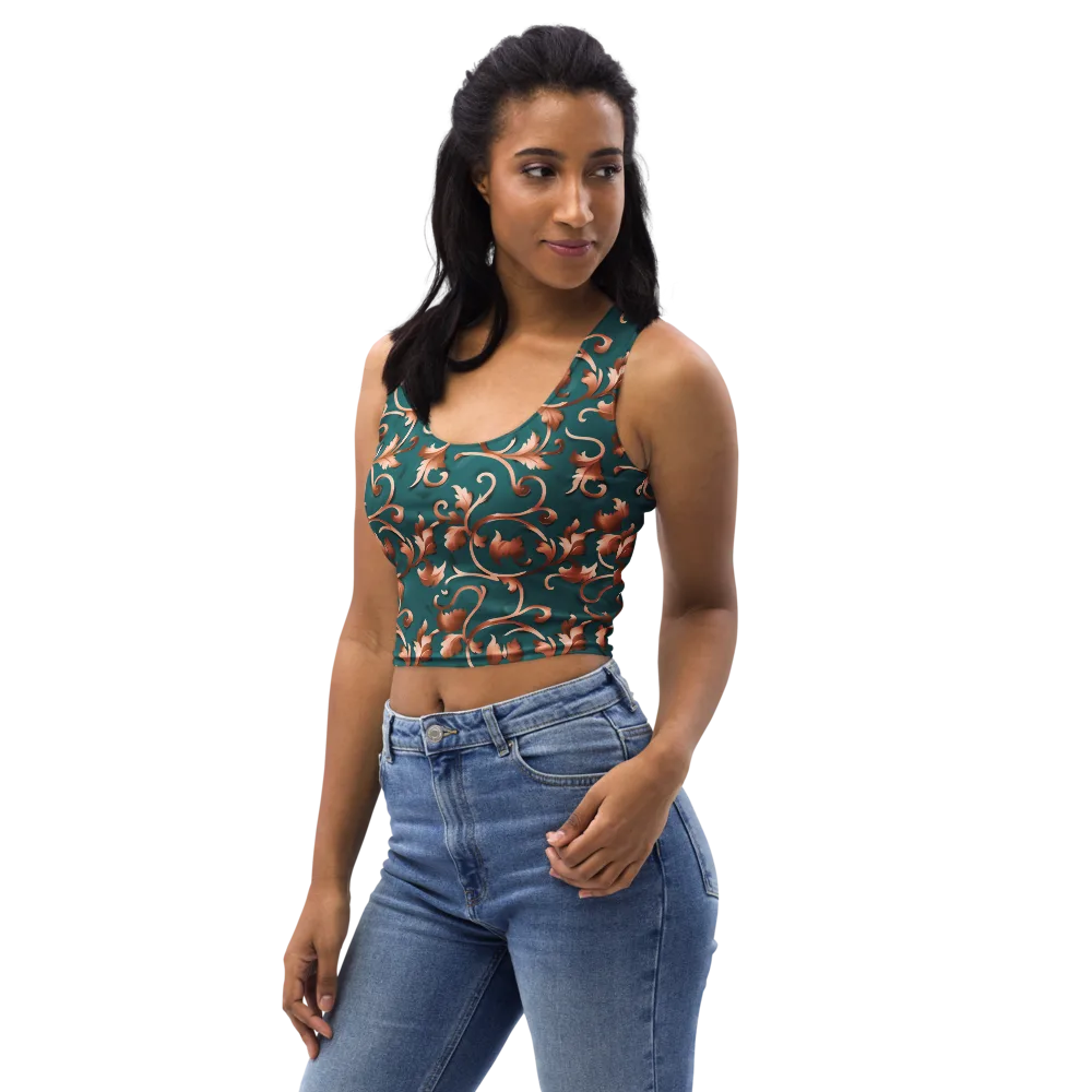 Copper Arabesque on Crop Top — Left Front