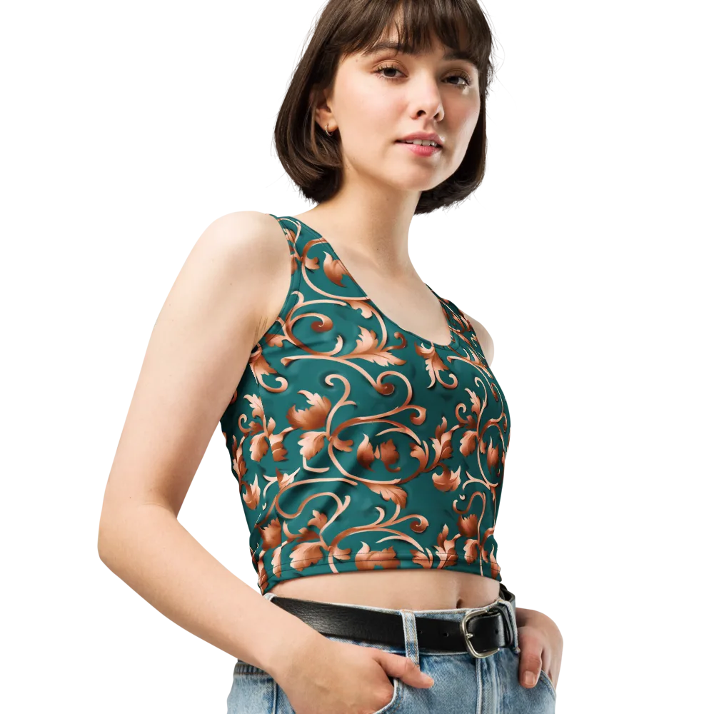 Copper Arabesque on Crop Top — Right Front