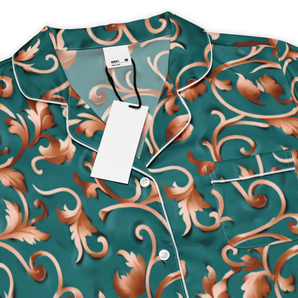 Copper Arabesque on Women's Short Sleeve Pajama Top — Product details