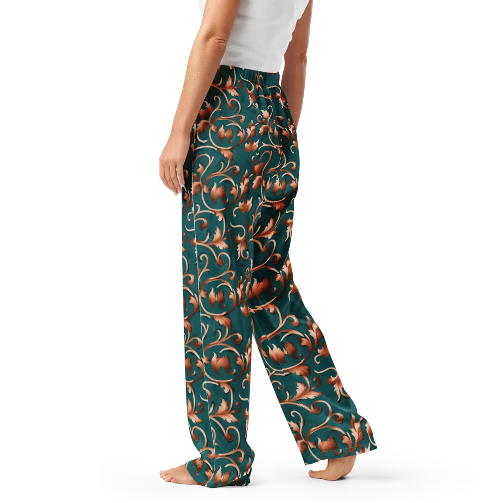 Copper Arabesque on Women's Pajama Pants — Left