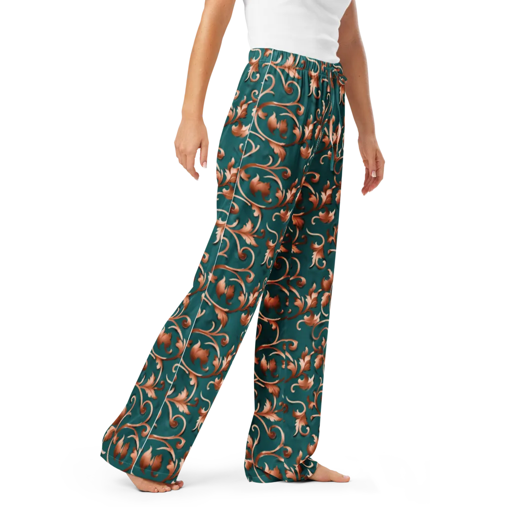 Copper Arabesque on Women's Pajama Pants — Right Front