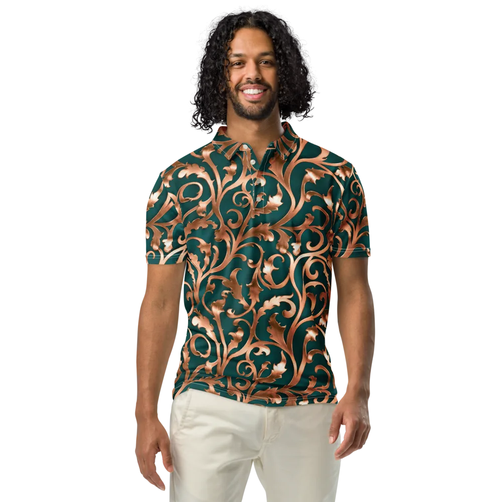 Gilded Verdure on Men's Slim Fit Polo Shirt — Front