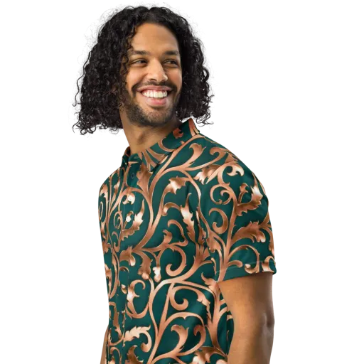 Gilded Verdure on a Men's Slim Fit Polo Shirt