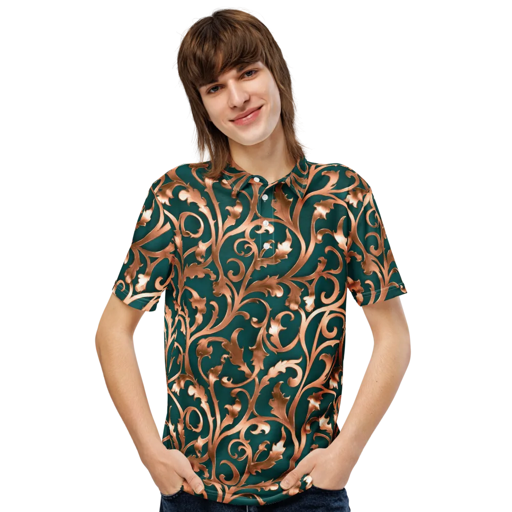 Gilded Verdure on Men's Slim Fit Polo Shirt — Front