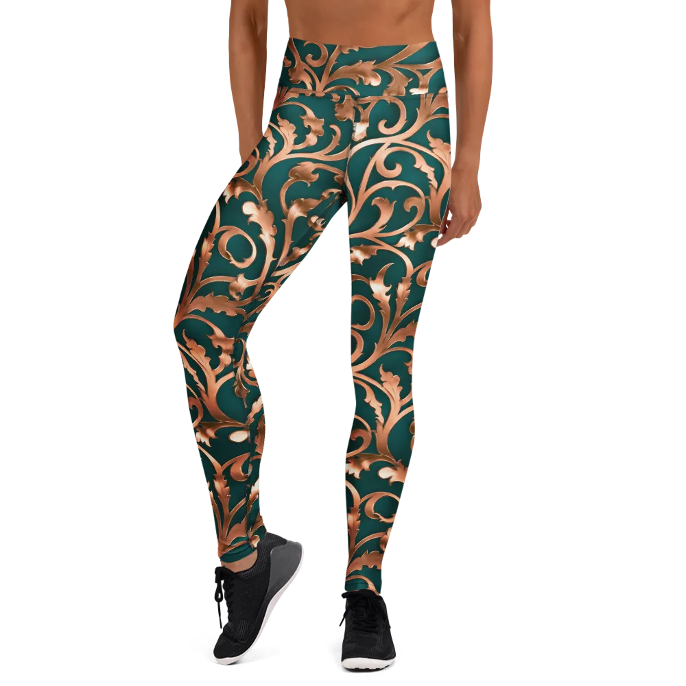 Gilded Verdure on Yoga Leggings — Front