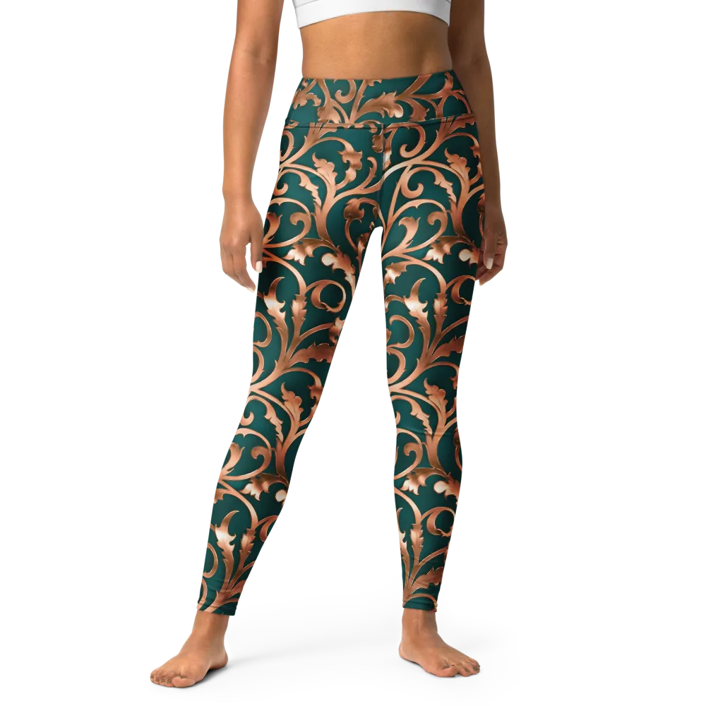 Gilded Verdure on Yoga Leggings — Front