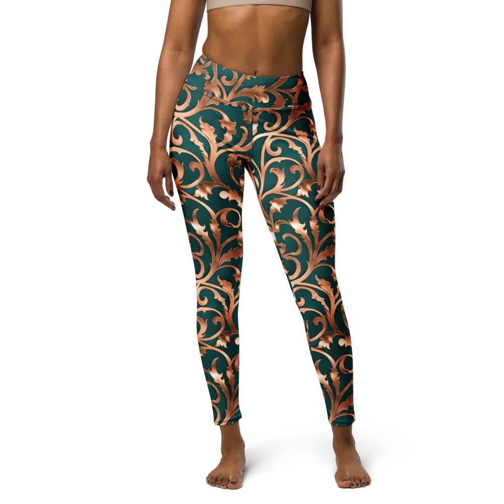 Gilded Verdure on Yoga Leggings — Front