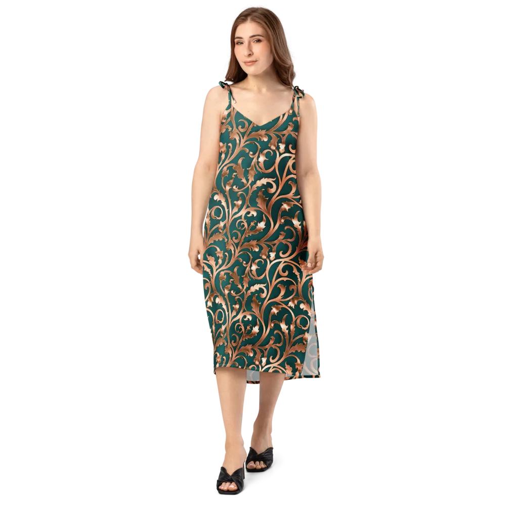 Gilded Verdure on Slip Dress — Front