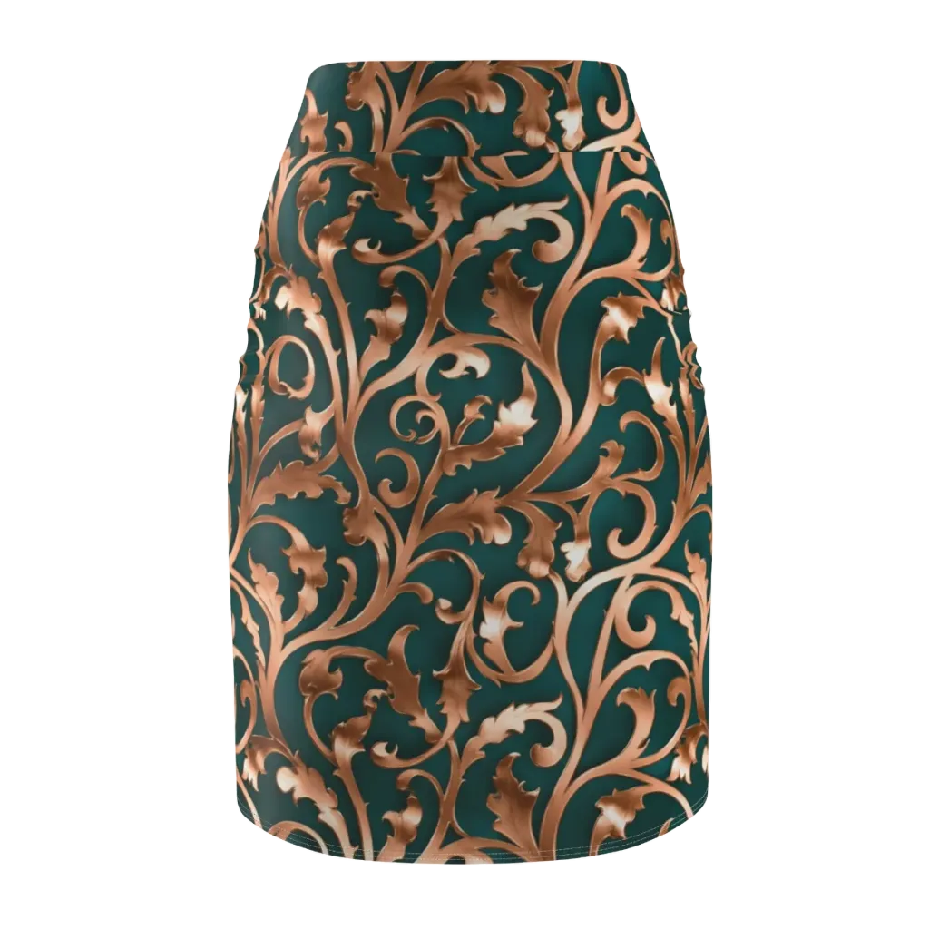Gilded Verdure on Pencil Skirt — Back