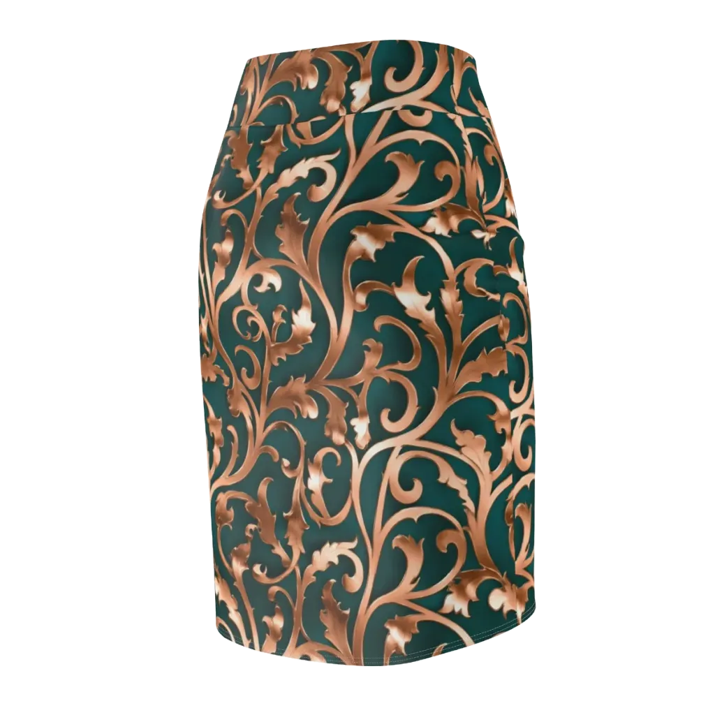 Gilded Verdure on Pencil Skirt — Back Side