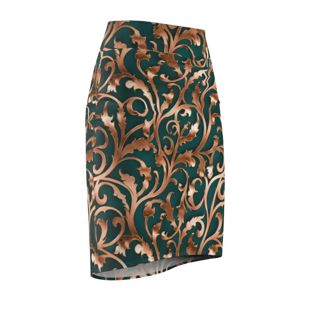 Gilded Verdure on Pencil Skirt — Front Side