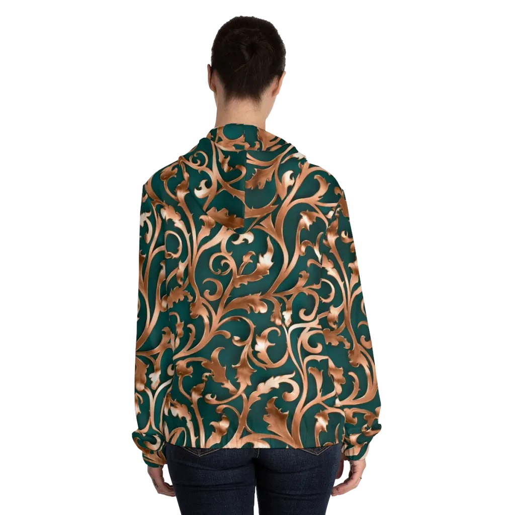 Gilded Verdure on Women's Full-Zip Hoodie — Back On Person